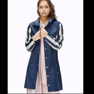 Rains Ltd Distorted Stripes Long Jacket